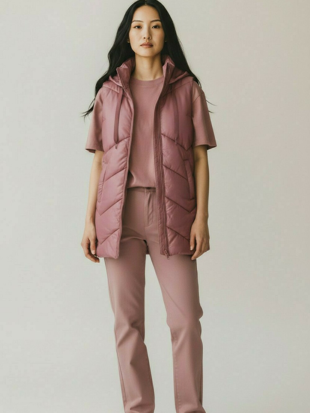Tribal Jeans "Call On Me" Long Sleeveless Puffer Vest